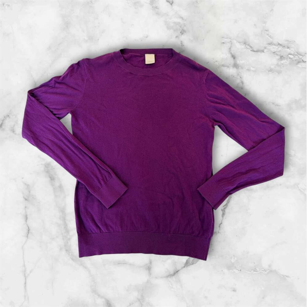 8 BY YOOX Purple Crew Neck Organic Cotton & Silk Blend Sweater